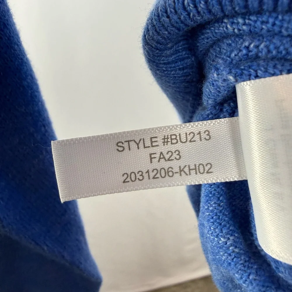 NWT J. Crew Men's Raglan Cotton Quarter Zip Sweater in Mid Blue Size Extra Large